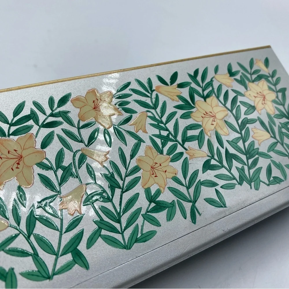 Vintage Otagiri Lacquerware Desk Holder Paper and Pen Floral Japan Serenade 1989